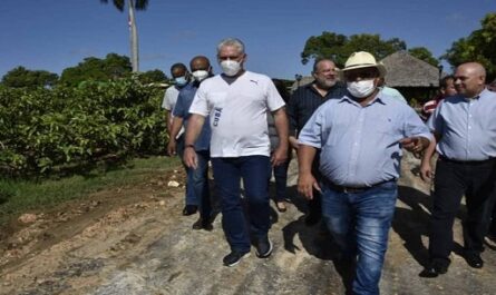 Presidente de Cuba recorre comunidades en ciudad de Cienfuegos