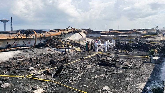 Evalúan daños y buscan desaparecidos tras incendio en Matanzas