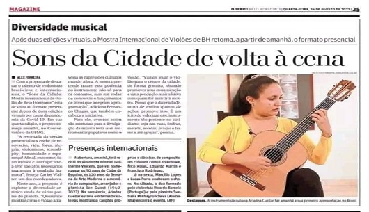 Agradece instrumentista cienfueguera acogida en evento de guitarra en Brasil