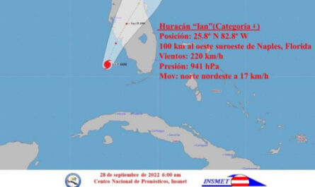 Aviso de Ciclón Tropical No. 26: Ian se aproxima a la costa oeste de la Florida y alcanza la categoría cuatro