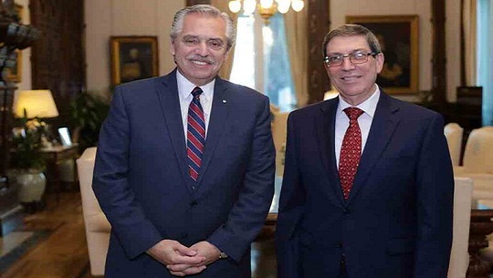Presidente de Argentina recibió a canciller cubano