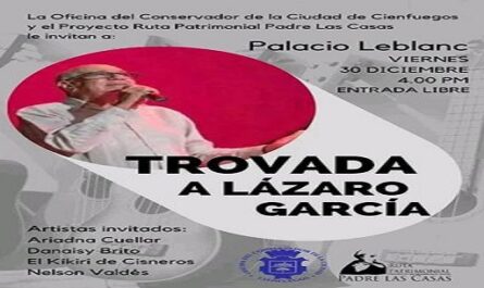 Inauguran en Cienfuegos espacio cultural "Trovada a Lázaro García"