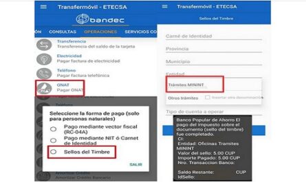 Incluye Transfermóvil venta de sellos del timbre para trámites del MININT