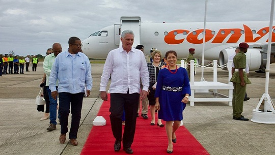 Inicia Presidente Díaz -Canel visita oficial a Belice