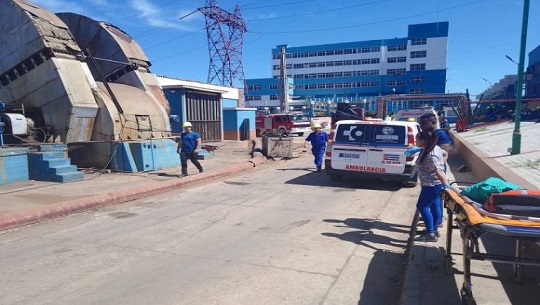 Reportan derrumbe de un tabique en el área de la chimenea de la Central Termoeléctrica Antonio Guiteras