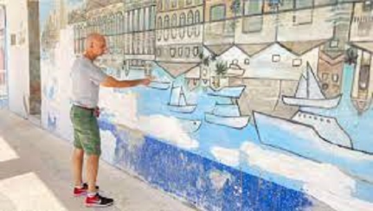 Restauran el más céntrico mural de la ciudad del mar