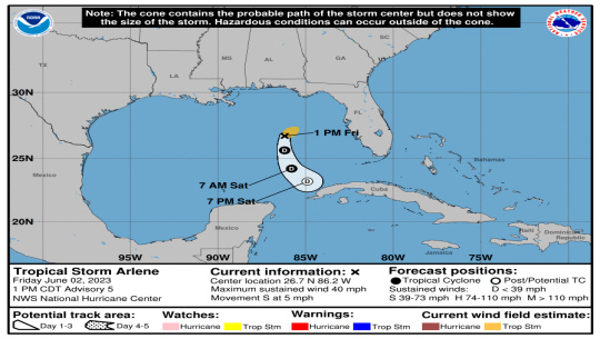 Depresión Tropical Dos pasa a ser Tormenta Tropical Arlene