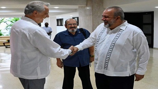 Recibe Primer ministro de Cuba a dirigente de San Petersburgo (Foto tomada de Prensa Latina)