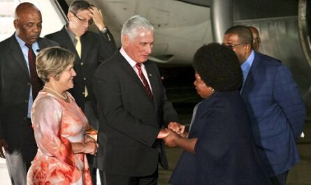 Arriba presidente de Cuba a Sudáfrica