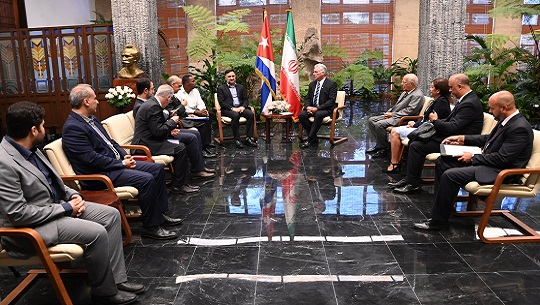 Presidente cubano Miguel Díaz-Canel recibe a vicepresidente de Irán