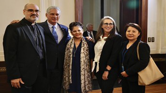 Intercambia Presidente cubano con líderes religiosos de EE.UU.