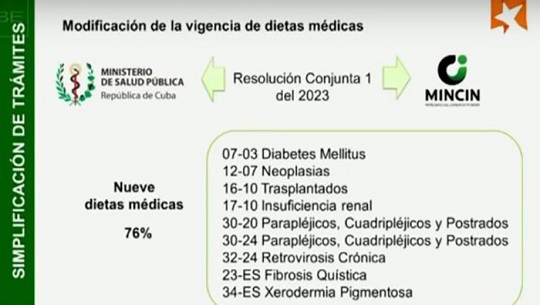 Eliminan requisito de renovación de dietas médicas para enfermedades crónicas