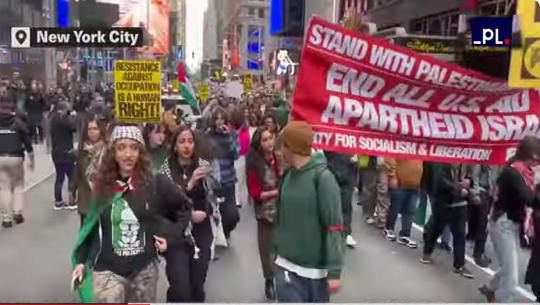 Manifestaciones de apoyo al pueblo palestino en principales ciudades de Estados Unidos