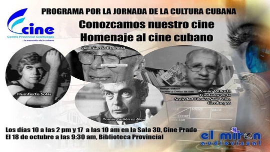 Variadas propuestas del Centro Provincial de Cine por Jornada de la Cultura Cubana