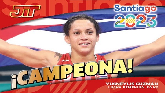 Gracias palabra más repetida por Yusneylis Guzmán tras ganar los 50 kg de la lucha femenina