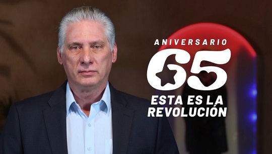 Mensaje del presidente Díaz-Canel con motivo del fin de año y el aniversario 65 de la Revolución.