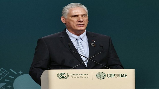 Interviene Díaz-Canel en COP-28 sobre cambio climático