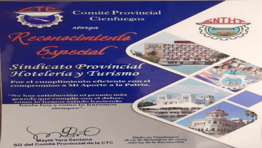 Reconoce CTC a trabajadores destacados de hotelería y turismo en Cienfuegos 