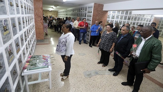 Sentido homenaje a expresidente del Comité Olímpico Cubano Foto tomada de Prensa Latina