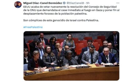 Denuncia Cuba complicidad de EEUU con genocidio israelí en Gaza