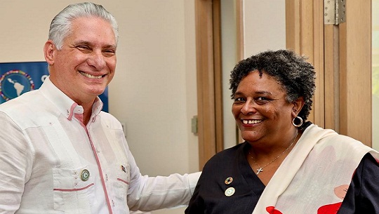 Presidente de Cuba se reunió con primera ministra de Barbados