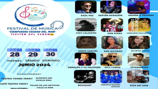 Cantarán populares músicos cubanos en Fiestón del verano de Cienfuegos 