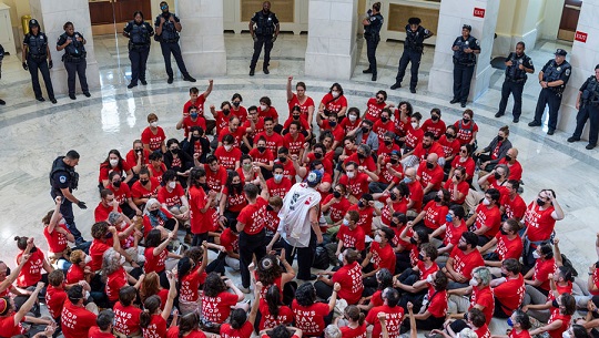 🎧 Cientos de activistas propalestinos toman el Capitolio de Estados Unidos