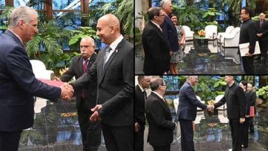 Recibe presidente de Cuba cartas credenciales de nuevos embajadores