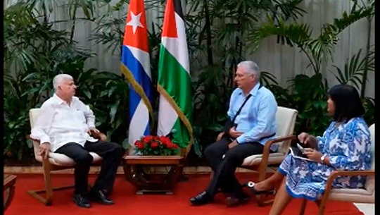 Presidente de Cuba recibió a embajador palestino