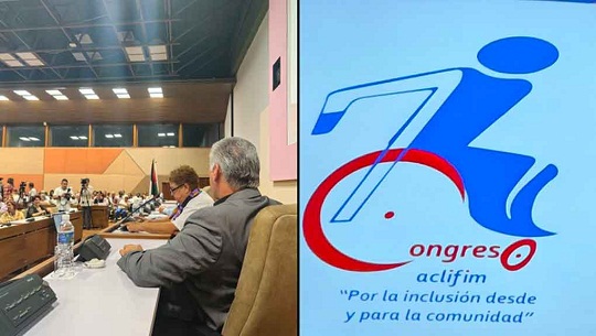 Presidente de Cuba en congreso de personas con discapacidad física