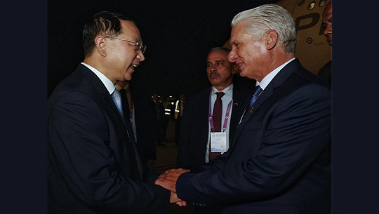 Llega a China Presidente cubano
