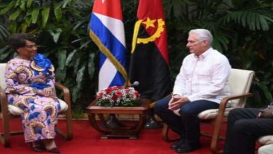 Recibe Díaz-Canel a presidenta de Parlamento angolano