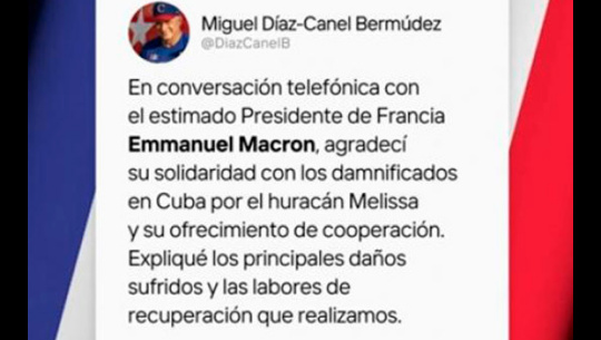 Dialogó Presidente cubano con su homólogo de Francia