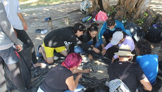 Realizan estudiantes acciones de saneamiento y divulgación científica en la costa cienfueguera