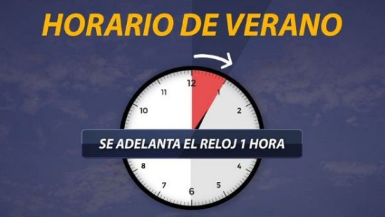 Rige desde el próximo domingo el horario de verano