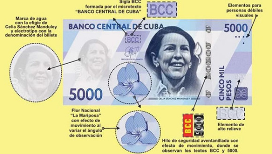 Banco Central de Cuba introduce nuevos billetes de 2 000 y 5 000 pesos