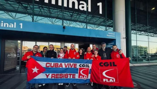 Parte hacia Cuba delegación sindical de Italia en misión solidaria