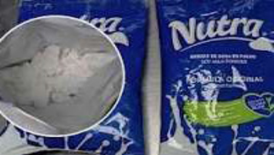 Detecta Aduana cocaína oculta en paquetes de leche